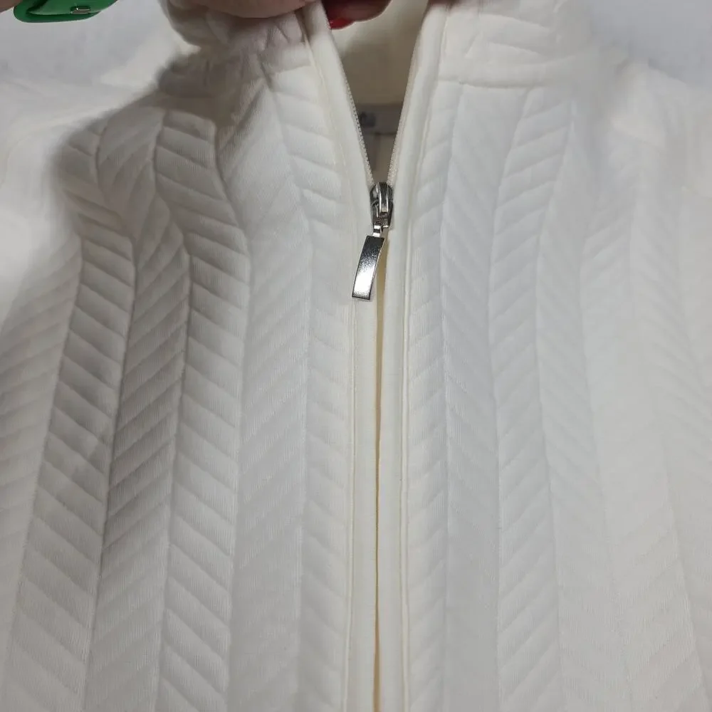 Croft & Barrow quilted knit jacket women's Size XL preppy cozycore quiet luxury